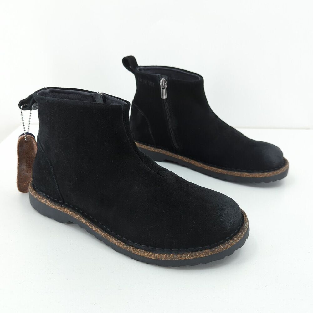 Birkenstock Women 38 US 7-7.5 Melrose Bootie Black Regular Suede Shearling NEW